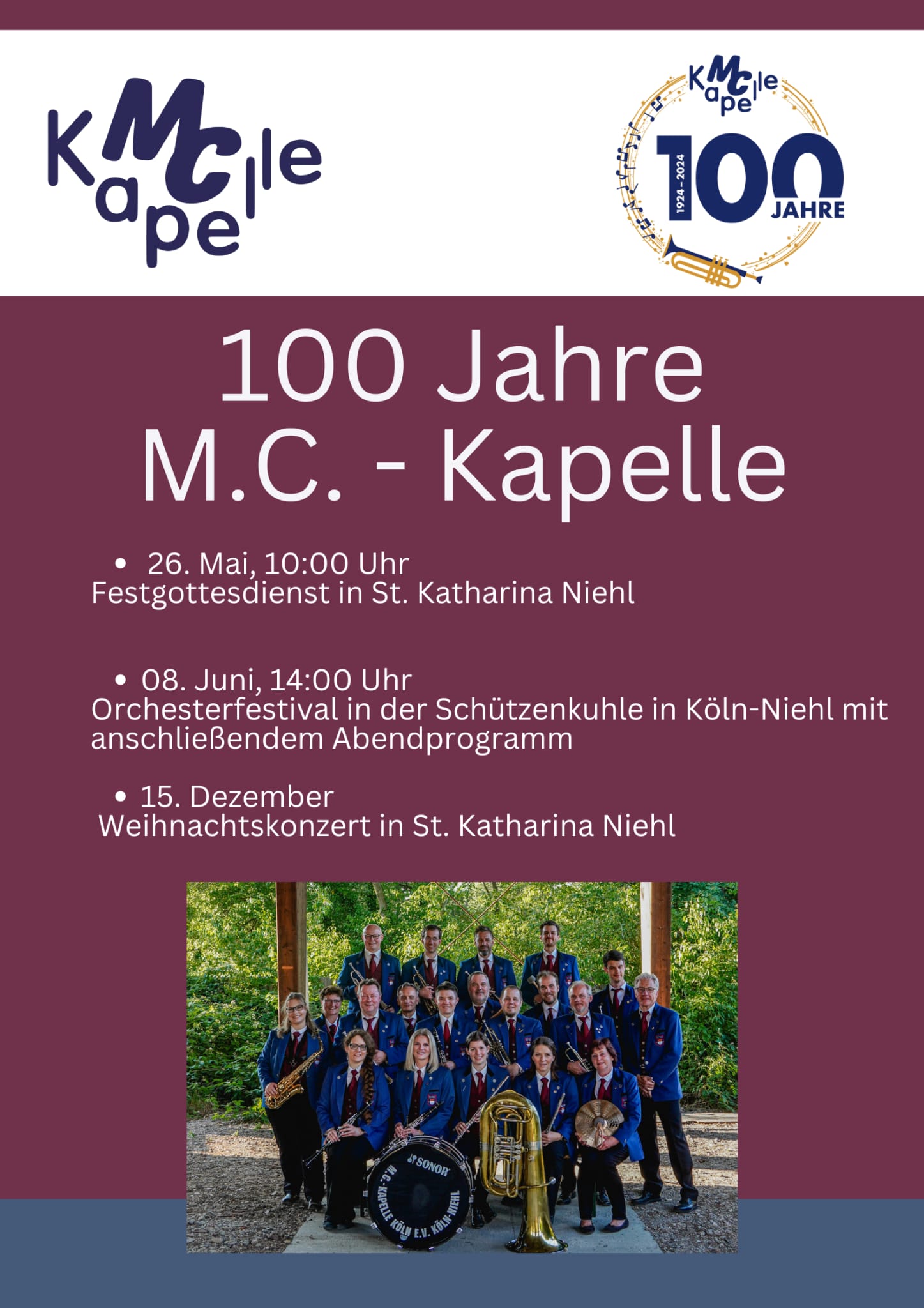 Aushang 100 Jahre MC Kapelle